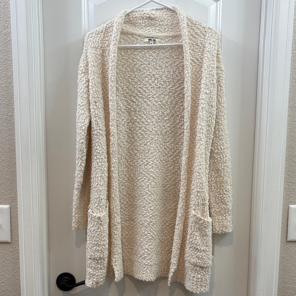 Cozy Cream Beach-y Open-Front Sweater